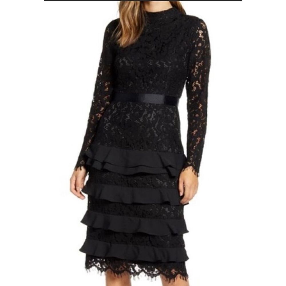 Rachel Parcell Long Sleeve Lace Dress in Black NWOT Size Small